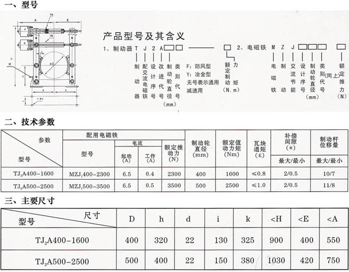 防风电磁块式制动器